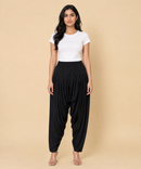 Women's Solid Black Color Patiala Pant | Size L, XL, 2XL, 3XL | Comfortable Ethnic Salwar Bottom for Daily Wear
