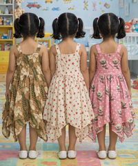 Fish Frock Floral Printed | Casual wear for Girl Kids Age 2 To 7 Years (Pack of 3)