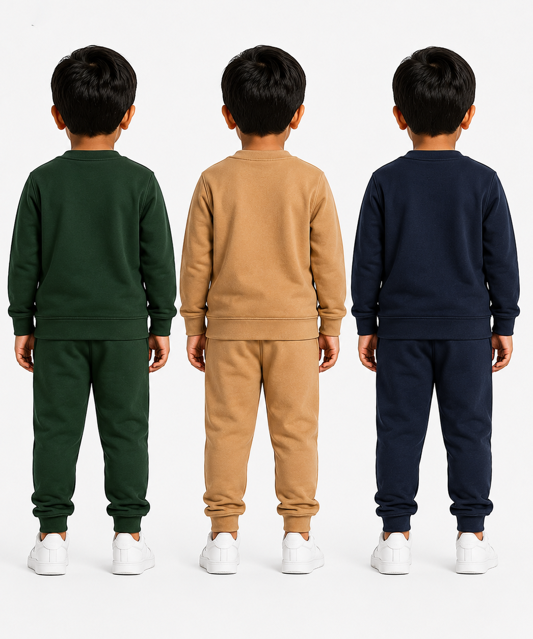 Boys Full Sleeve Cotton Winter Co-Ord Set | Typography Chest Printed Sweatshirt & Jogger Track Pant | Age 1 to 4 Years (Pack of 3 Sets)