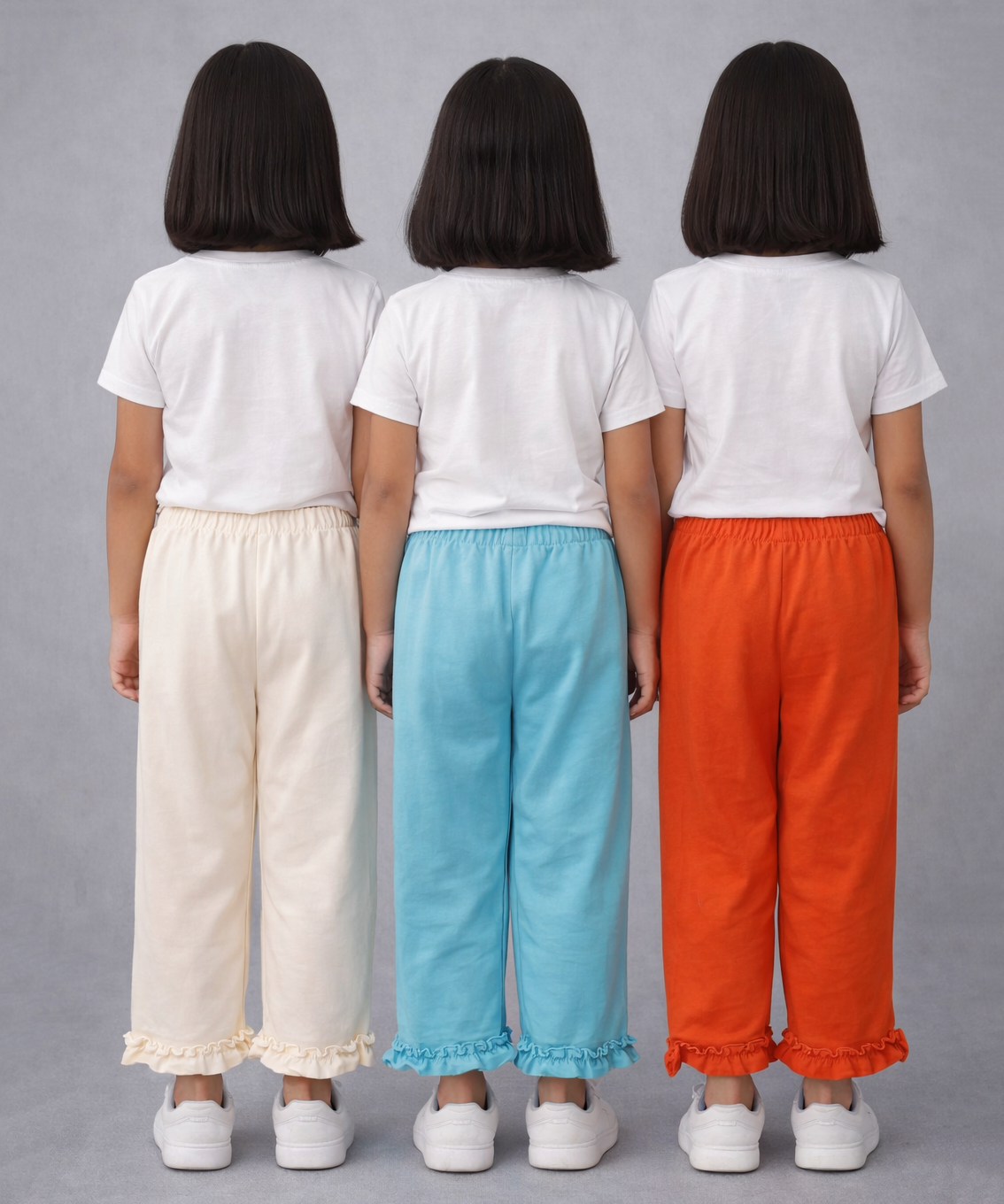 Pure Cotton Embroidered 3/4 Pajama Pant for Casual wear for Girl Kids Age 0 To 6 Years (Pack of 3)