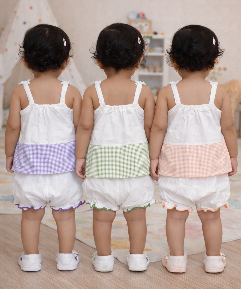 Boy & Girl Baby Printed Top Knot Dress | Top and Shorts Set | 100% Pure Cotton (Pack of 3 Sets Combo)