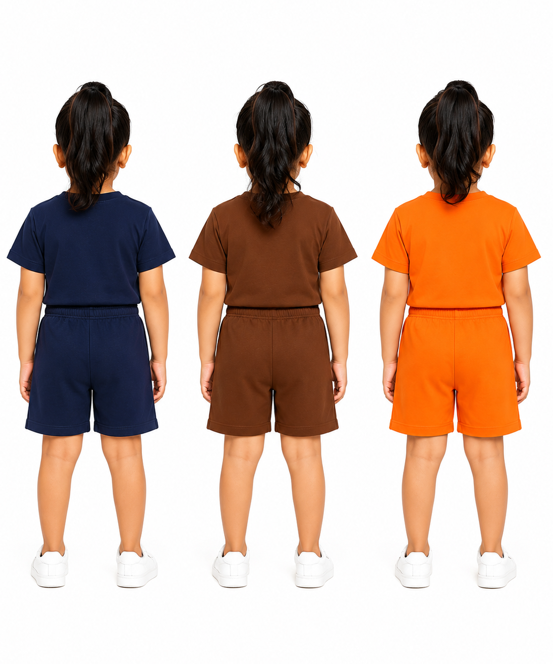 Kids Typography Print T-Shirt & Shorts Co-Ord Set for Girls | Age 6 Months-3 Years | Pack Of 3 Set Combo