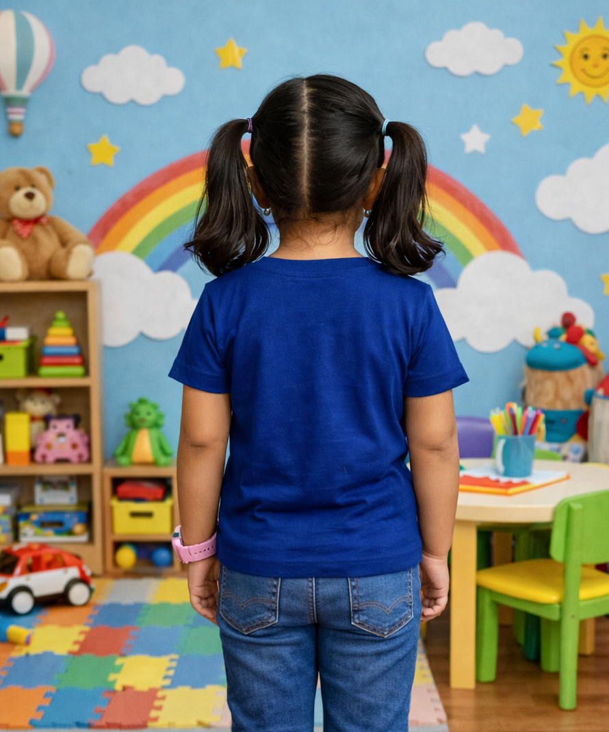 Kids Cotton Girls Plain T-shirt  | Age 0 to 6 Years | Solid Color