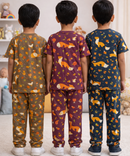 Boys Cotton Cartoon Printed Kids Co-ord Set Combo | Age 0 to 5 Years | T-shirt & Track pant (Combo Set Pack of 3)