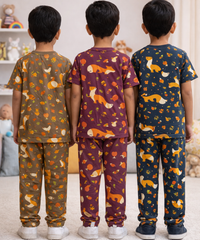 Boys Cotton Cartoon Printed Kids Co-ord Set Combo | Age 0 to 5 Years | T-shirt & Track pant (Combo Set Pack of 3)