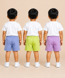 Pure Cotton Plain Shorts for Boys Kid with Elastic Age 3 Months to 4 Years (Pack of 3)