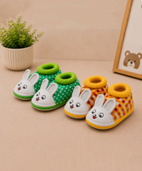 Baby Cartoon Printed Soft Sole Booties Shoes for Infants & Toddlers | Pack of 2 Pairs Set Combo