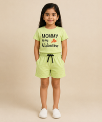 Girls Pure Cotton Printed T-Shirt & Shorts Co-Ord Set for Casual Wear for Kids | Age 1 to 10 Years | Summer Outfit Combo