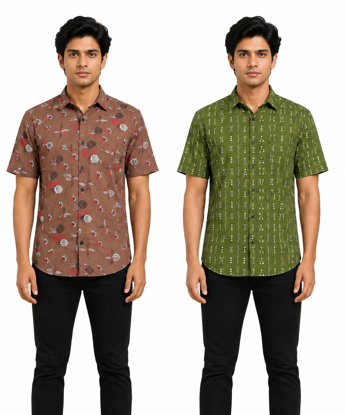 Men's Printed Casual Half Sleeve Shirt | Size - L,XL,2XL | Regular Fit Summer Resort Shirts for Men | Pack Of 2 Piece Combo