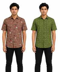 Men's Printed Casual Half Sleeve Shirt | Size - L,XL,2XL | Regular Fit Summer Resort Shirts for Men | Pack Of 2 Piece Combo