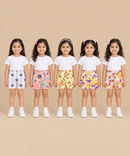 Girls Printed Cotton Shorts | Soft Elastic Waist Casual Shorts | Age 4 to 12 Years (Pack of 5 Pieces)