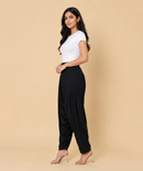 Women's Solid Black Color Patiala Pant | Size L, XL, 2XL, 3XL | Comfortable Ethnic Salwar Bottom for Daily Wear