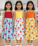 Rayon Floral Printed Skirt | Casual wear for Girl Kids Age 1 To 6 Years (Pack of 3)