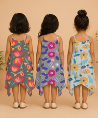 Fish Frock Floral Printed | Casual wear for Girl Kids Age 1 To 6 Years (Pack of 3)