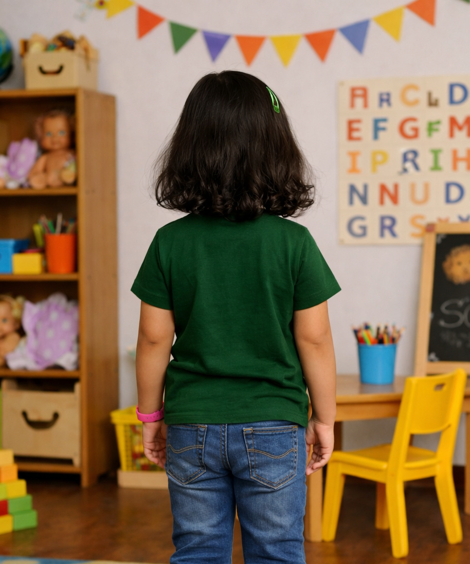 Kids Cotton Girls Plain T-shirt  | Age 0 to 6 Years | Solid Color