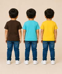 Kids Boys Popcorn Stripes Half Sleeve T-Shirt | Age 3 to 6 Years (Pack of 3 Pieces)