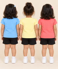 Baby Girls All Over Printed Cotton T-Shirt Multi Colour | Age 3 to 24 Months (Pack of 3 Pieces)