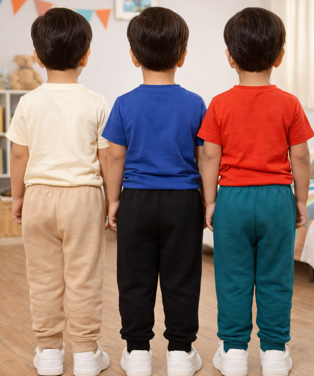 Cotton Track Pant with Bottom Cuff | Random Cartoon Printed | Age 0 to 5 Years (Pack of 3 Pieces)