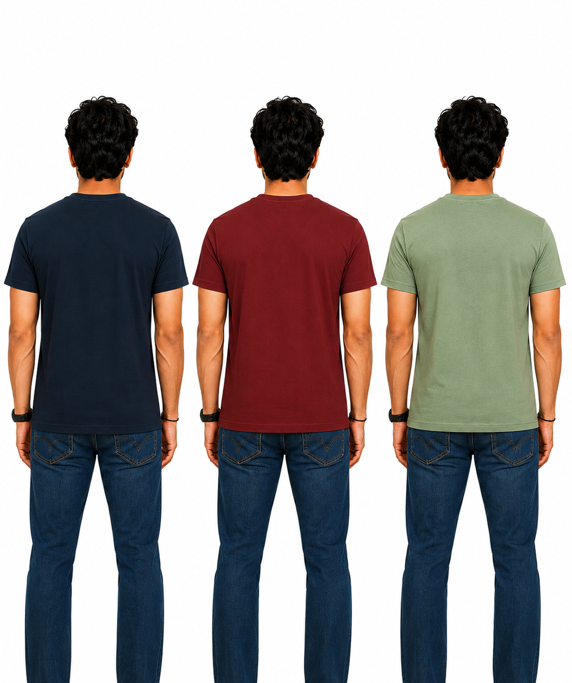 Men's Half Sleeve Printed Round Neck T-Shirt Combo (Pack of 3)