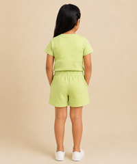 Girls Pure Cotton Printed T-Shirt & Shorts Co-Ord Set for Casual Wear for Kids | Age 1 to 10 Years | Summer Outfit Combo