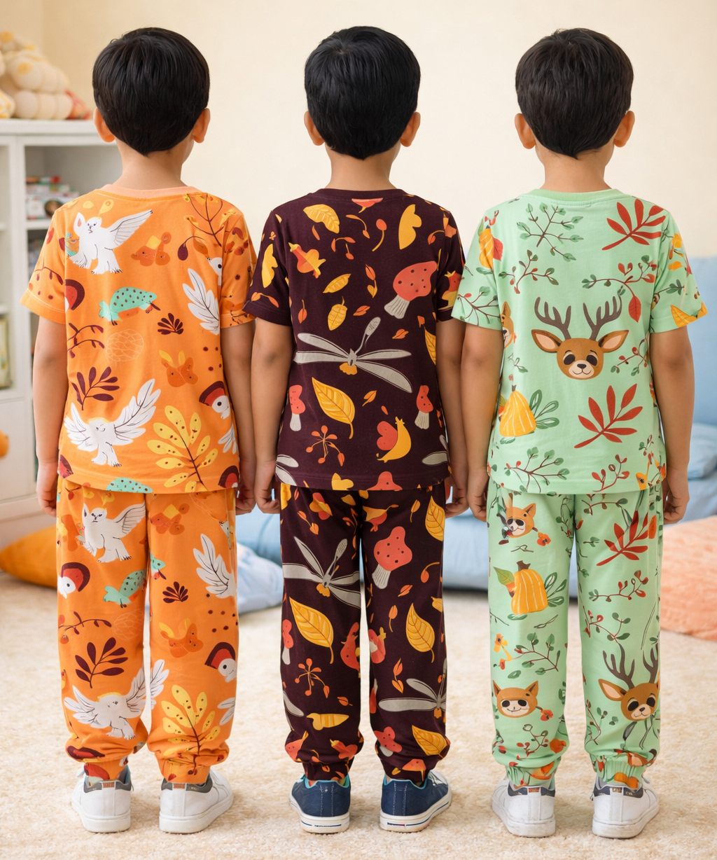 Boys Cotton Cartoon Printed Kids Co-ord Set Combo | Age 0 to 5 Years | T-shirt & Track pant (Combo Set Pack of 3)