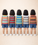 Cotton Stripes Kids Girls Sleeveless T-shirt (Pack of 5)