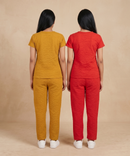 Women Textured Polyester Co-ord Set | Half Sleeve Top & Pants | Pack of 2 Set Combo