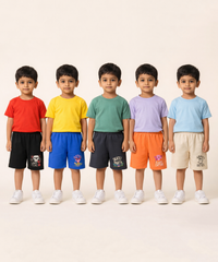 Boy Kid Cotton Printed Shorts | Random Cartoon Printed | Age 1 to 6 Years (Pack of 5 Pieces)