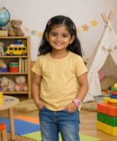 Kids Cotton Girls Plain T-shirt  | Age 0 to 6 Years | Solid Color