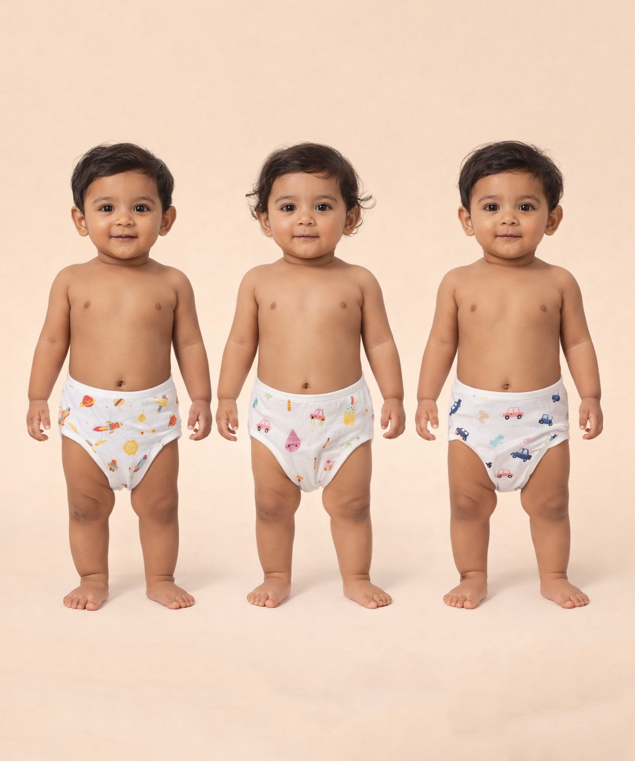 Baby Printed Cotton Nappy/Langot | Soft Muslin Fabric | 0–6 Months (Pack of 3 Pieces)