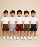 Pure Cotton Plain Shorts for Boys Kid with Elastic Age 1 to 4 Years (Pack of 10)