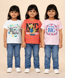 Kids 100% Cotton Fine Tshirt With Printed Multi Colour | Age 1 to 6 Years (Pack of 3 Pieces)