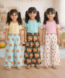 Printed Palazzo Pant | Casual Night wear for Girl Kids Age 4 To 10 Years (Pack of 3)
