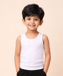 Kids Boys White Cotton Inner Vest – Comfortable Sleeveless Undershirt ( Pack Of 5 Combo )