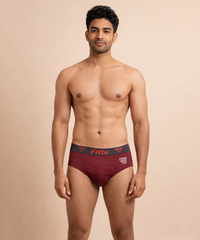 Fitto Spark Men's Brief's Red Underwear 100% Pure Cotton | (Pack of 5)