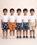 Boys Kids Pure Cotton Printed Shorts with Elastic | Age 0 to 4 Years (Pack of 10 Pieces)
