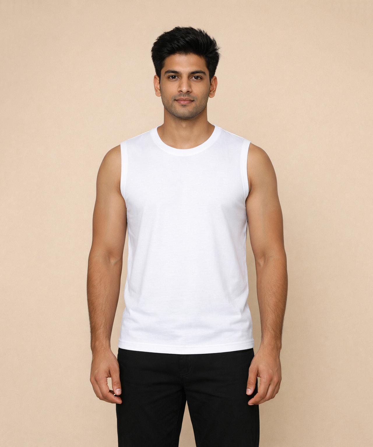 Fitto Men's Vest Extent White Sleeveless Cotton Vest | 5 Pack Combo | Soft Breathable Innerwear
