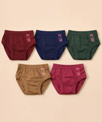Boy Kids Jelly Plain Underwear Brief 100% Pure Cotton | (Pack of 5)
