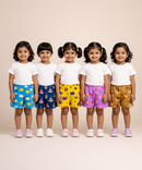 Girls Kids Pure Cotton Printed Shorts with Elastic Age 0 To 4 Years (Pack of 10)