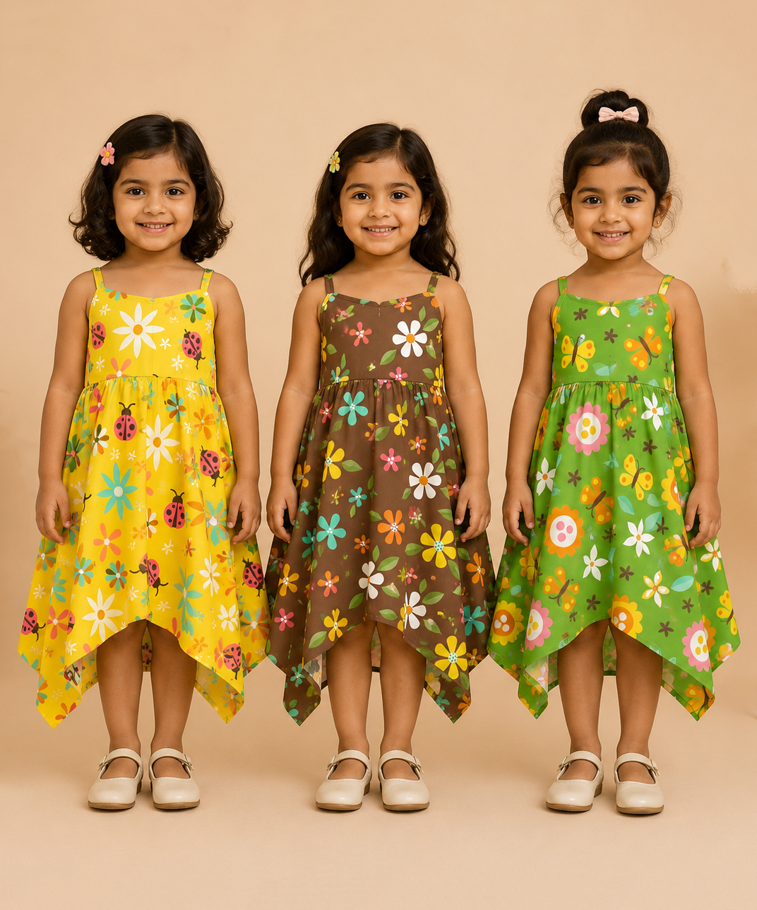 Fish Frock Floral Printed | Casual wear for Girl Kids Age 1 To 6 Years (Pack of 3)