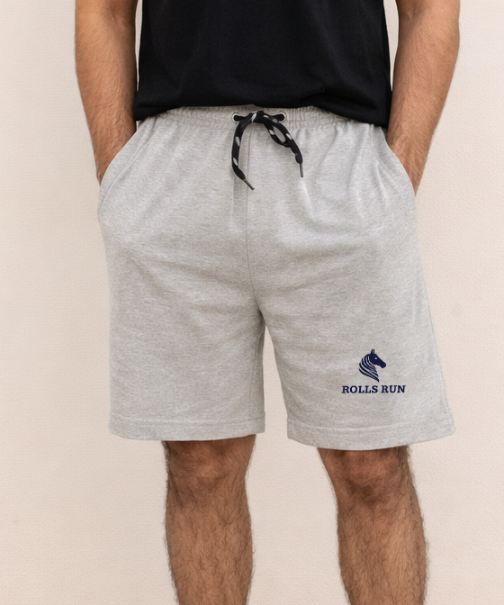Men's Cotton Fabric Shorts for Regular Wear | Light Grey Color | Sizes M, L, XL, 2XL | Rolls Run