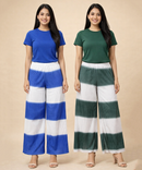 Stripes Palazzo Pant | Casual Night wear for Women (Pack of 2)