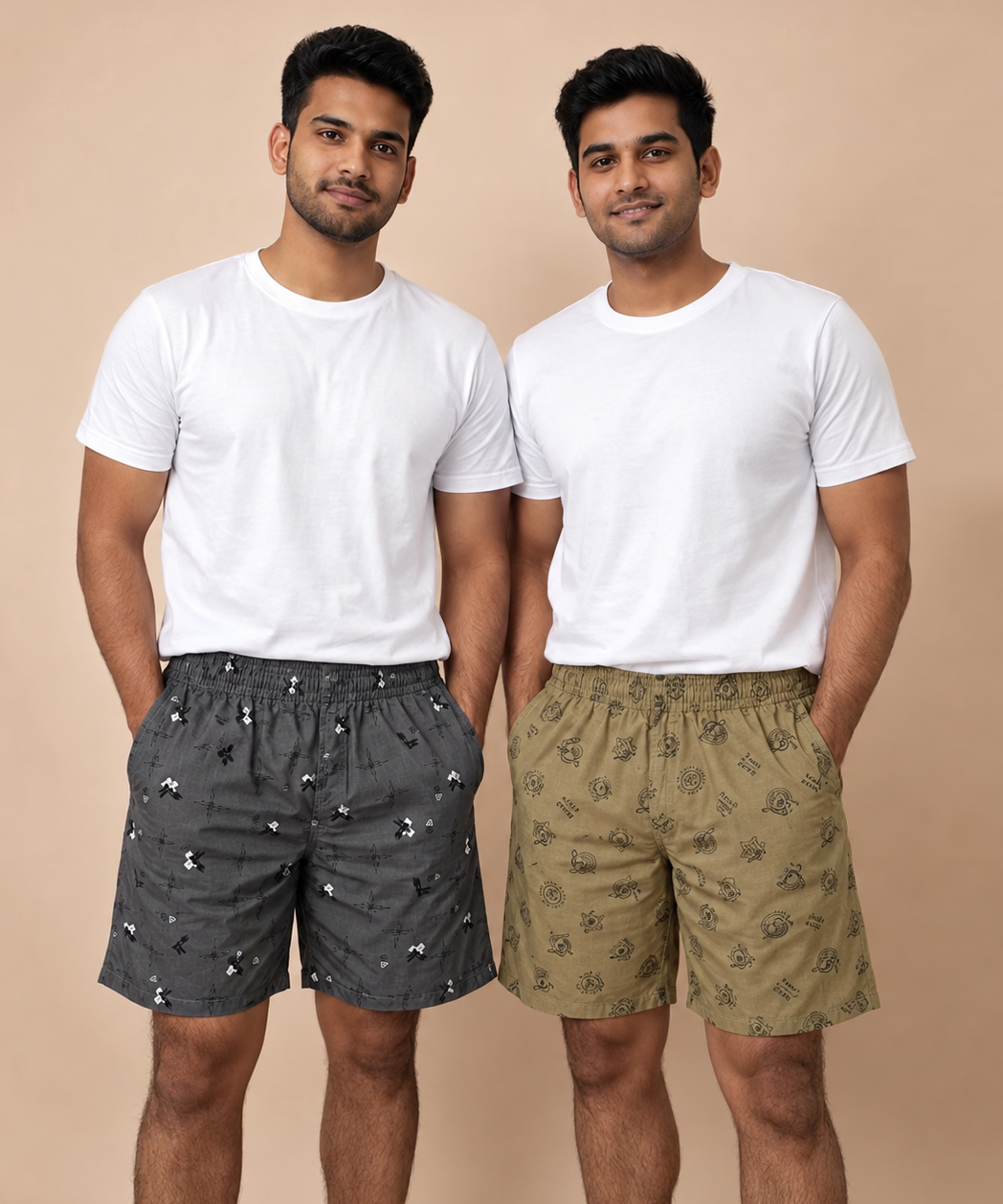 Men's Cotton Boxer Woven Checked Shorts (Pack Of 2)