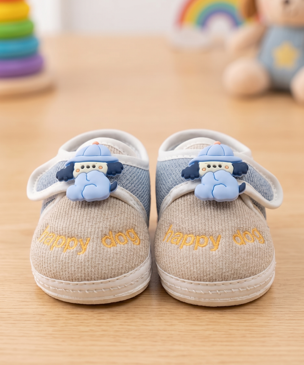 Imported Baby Shoes with Cartoon Badge | 0 to 12 Months