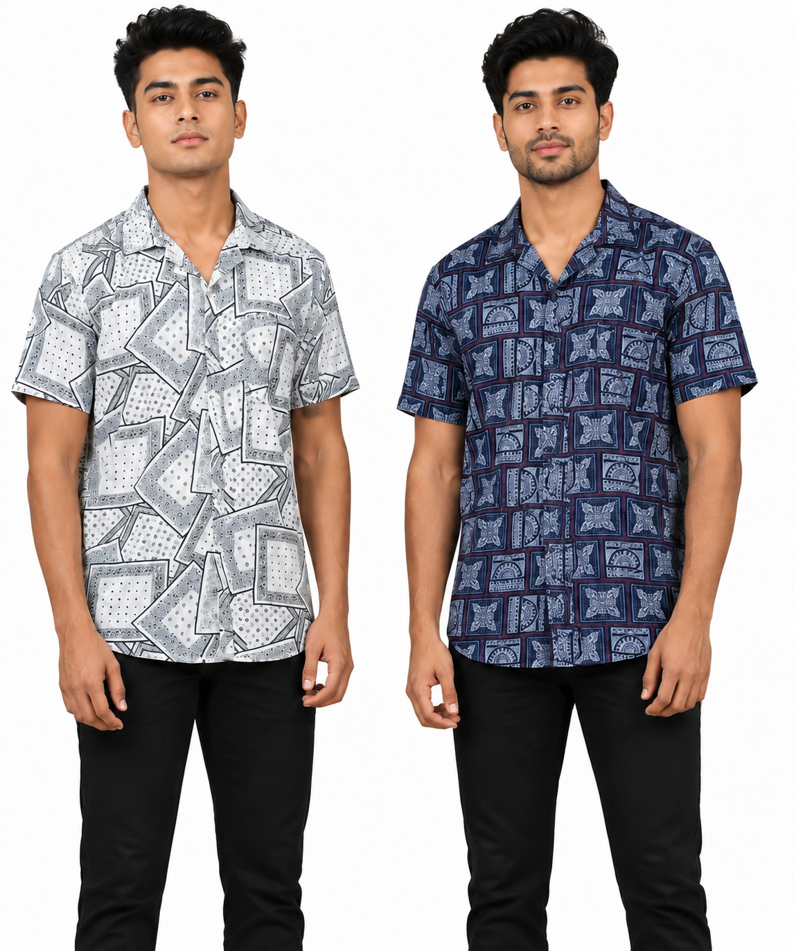 Men's Printed Casual Half Sleeve Shirt | Size - L,XL,2XL | Regular Fit Summer Resort Shirts for Men | Pack Of 2 Piece Combo