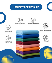 Instadry Anti-Piling Quick Dry Sheet for baby, Baby Bed Protector, Waterproof baby sheet | Fleece Fabric | Size 50x70cm (Pack of 2)
