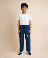 Boys Cotton Track Pant | Plain Mine Blue Color | Age 3 to 12 Years