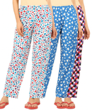 Women's 100% Printed Soft Cotton Night Wear - Pyjama (Pack of 3)