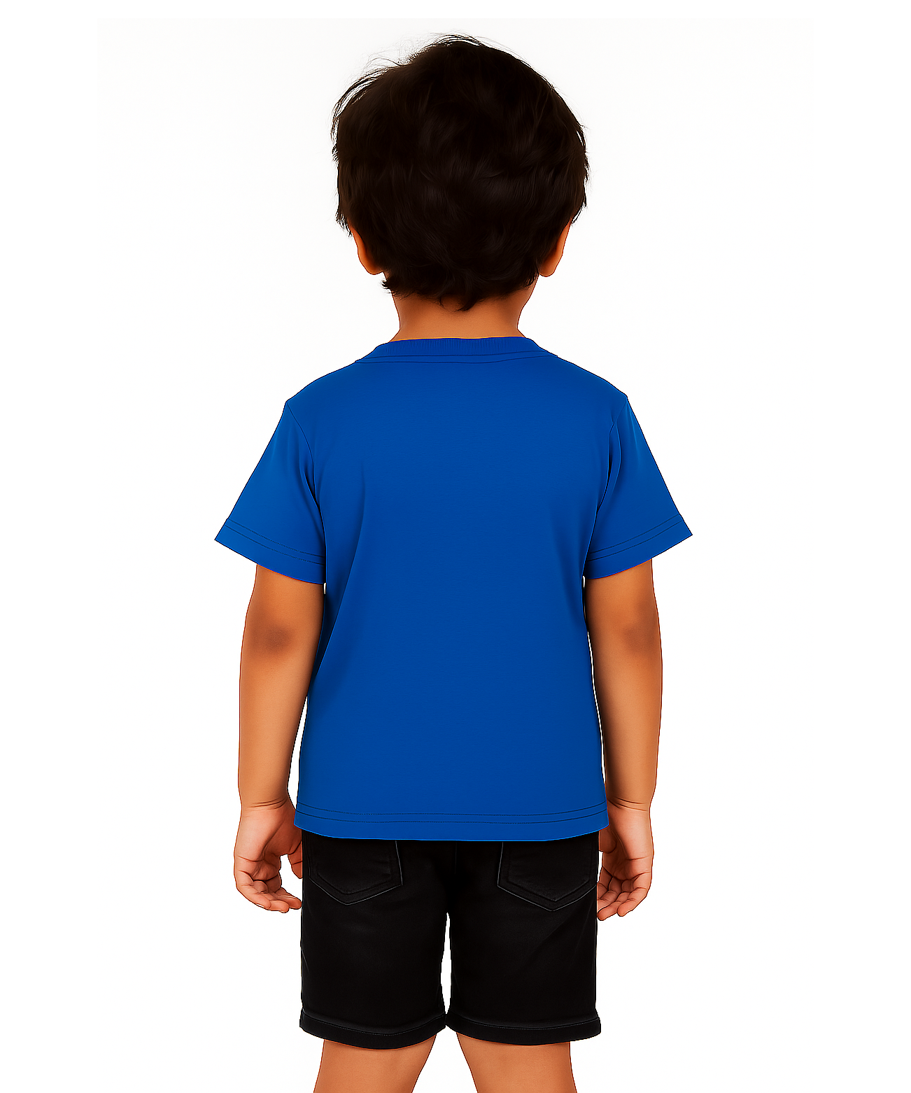 Kids Tshirt Printed 100% Cotton Single Jersey Blue Color Rolls Run Tshirt