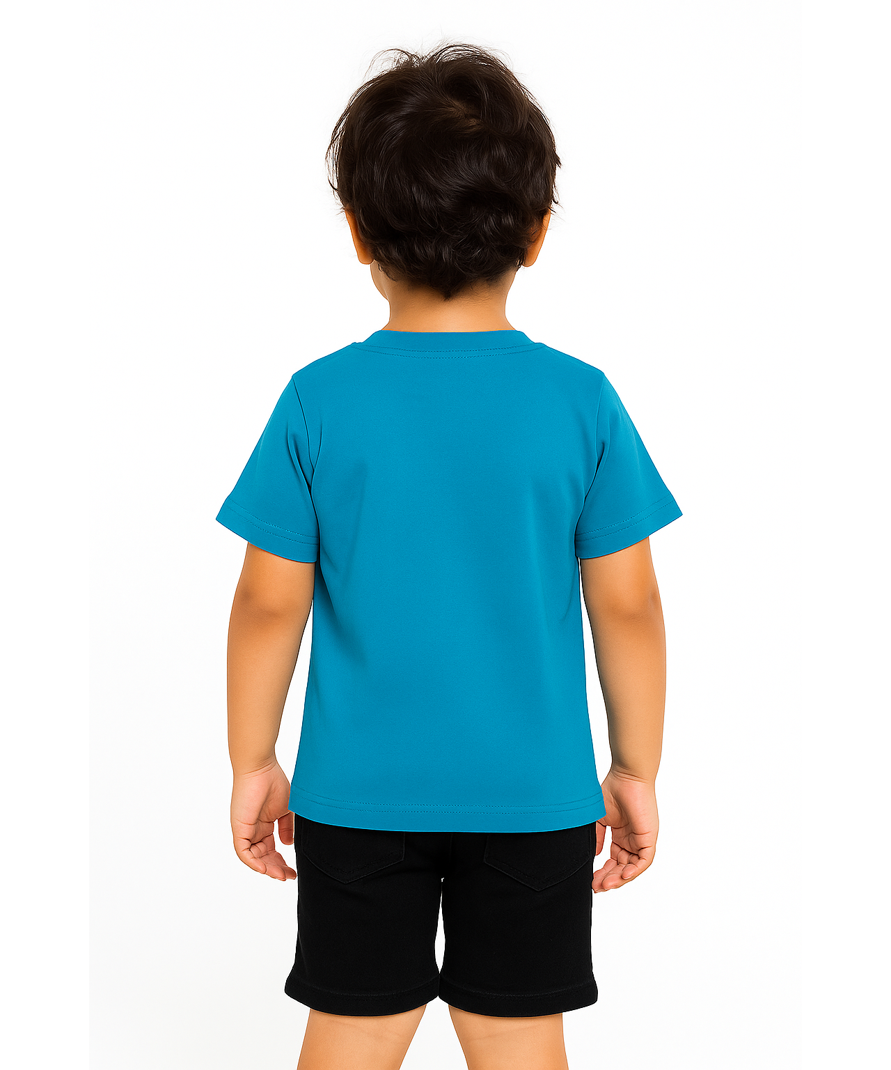 Kids Tshirt Printed 100% Cotton Single Jersey Turquoise Color Rolls Run Tshirt
